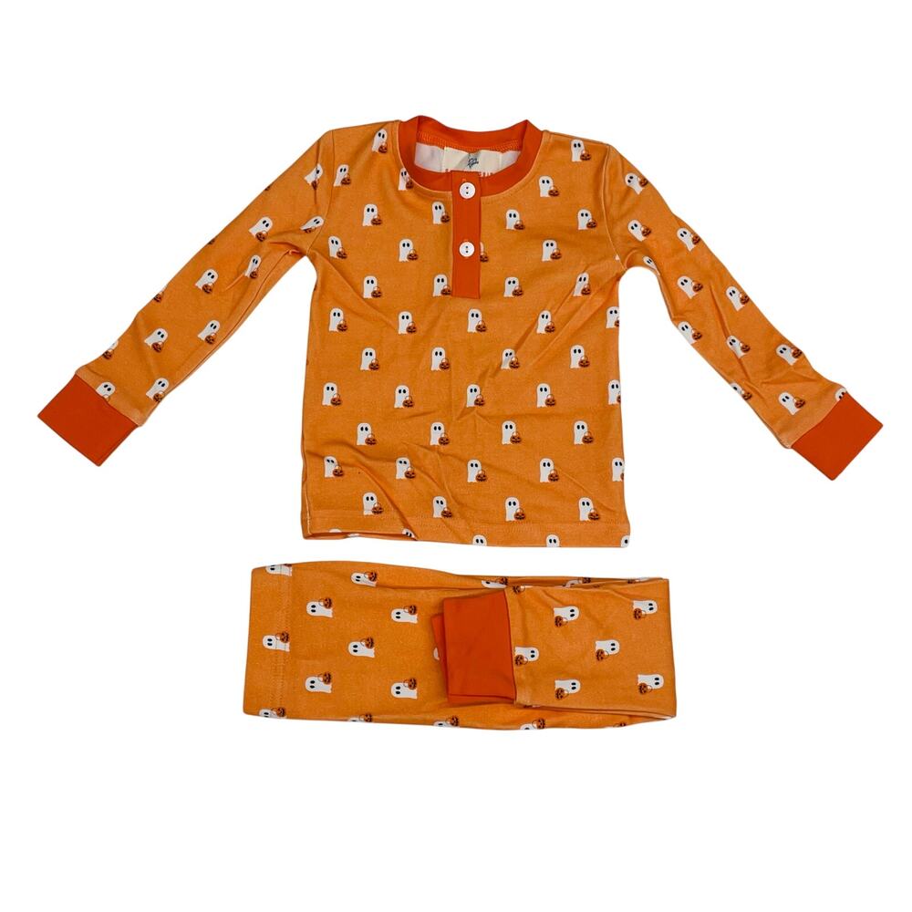 NWT Smockingbird 12M Ghost and Jack-o-lantern PJs